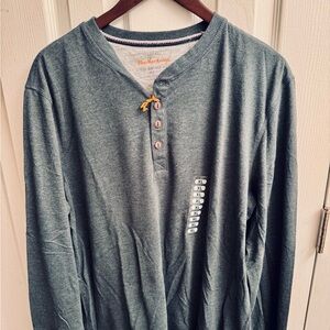 Weatherproof Vintage L/S Heather Henley- Gray, XL